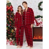 Ekouaer Christmas Family Matching Pajamas Long Sleeve Button Down Pj Set(Red /Black Plaid)