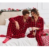 Ekouaer Christmas Family Matching Pajamas Long Sleeve Button Down Pj Set(Red /Black Plaid)