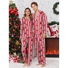 Ekouaer Christmas Family Matching Pajamas Long Sleeve Button Down Pj Set(Red Striped Santa Claus)