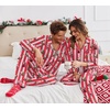 Ekouaer Christmas Family Matching Pajamas Long Sleeve Button Down Pj Set(Red Striped Santa Claus)