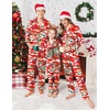 Ekouaer Christmas Family Matching Pajamas Long Sleeve Button Down Pj Set(Red Vacation)