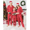 Ekouaer Christmas Family Matching Pajamas Long Sleeve Button Down Pj Set(Red/Xmas Tree)