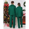 Ekouaer Christmas Family Matching Pajamas Long Sleeve Button Down Pj Set(Solid-deep Green)