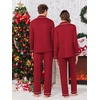 Ekouaer Christmas Family Matching Pajamas Long Sleeve Button Down Pj Set(Solid-wine Red)