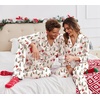 Ekouaer Christmas Family Matching Pajamas Long Sleeve Button Down Pj Set(White/Christmas Elements)