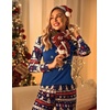 Ekouaer Christmas Pajamas for Women Cute Print Long Sleeve Pj Lounge Set(Pat13_snowman & Tree)
