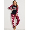 Ekouaer Christmas Pajamas for Women Cute Print Long Sleeve Pj Lounge Set(Pat8_red Plaid Snowflake)