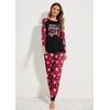 Ekouaer Christmas Pajamas for Women Cute Print Long Sleeve Pj Lounge Set(Pat8_red Plaid Snowflake)