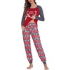 Ekouaer Christmas Pajamas for Women Cute Print Long Sleeve Pj Lounge Set(Pattern4_antlers)