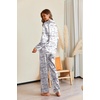 Ekouaer Pajamas For Women Silk Pjs Long Sleeve Button Down Lounge Sets(Black Rabbit)