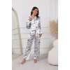 Ekouaer Pajamas For Women Silk Pjs Long Sleeve Button Down Lounge Sets(Black Rabbit)
