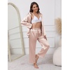 Ekouaer Pajamas For Women Silk Pjs Long Sleeve Button Down Lounge Sets(Champagne)