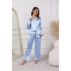 Ekouaer Pajamas For Women Silk Pjs Long Sleeve Button Down Lounge Sets(Curvy)