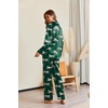Ekouaer Pajamas For Women Silk Pjs Long Sleeve Button Down Lounge Sets(Green With Tiger)