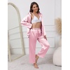 Ekouaer Pajamas For Women Silk Pjs Long Sleeve Button Down Lounge Sets(Pink)
