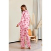 Ekouaer Pajamas For Women Silk Pjs Long Sleeve Button Down Lounge Sets(Pink Bow)