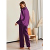 Ekouaer Pajamas For Women Silk Pjs Long Sleeve Button Down Lounge Sets(Purple)