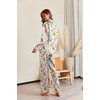 Ekouaer Pajamas For Women Silk Pjs Long Sleeve Button Down Lounge Sets(White With Animals)