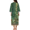 Ekouaer Robes for Women Zipper Robe 3/4 Sleeves Housecoat with Pockets(Floral Green)