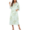 Ekouaer Robes for Women Zipper Robe 3/4 Sleeves Housecoat with Pockets(Floral Light Green)