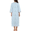 Ekouaer Robes for Women Zipper Robe 3/4 Sleeves Housecoat with Pockets(Garden Blue Floral)