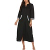 Ekouaer Robes for Women Zipper Robe 3/4 Sleeves Housecoat with Pockets(Style 1-black)