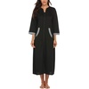 Ekouaer Robes for Women Zipper Robe 3/4 Sleeves Housecoat with Pockets(Style 1-black)
