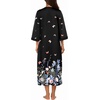 Ekouaer Robes for Women Zipper Robe 3/4 Sleeves Housecoat with Pockets(Style 1-butterfly Floral)
