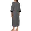 Ekouaer Robes for Women Zipper Robe 3/4 Sleeves Housecoat with Pockets(Style 1-dark Grey)