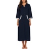 Ekouaer Robes for Women Zipper Robe 3/4 Sleeves Housecoat with Pockets(Style 1-navy)