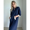 Ekouaer Robes for Women Zipper Robe 3/4 Sleeves Housecoat with Pockets(Style 1-navy)