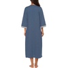 Ekouaer Robes for Women Zipper Robe 3/4 Sleeves Housecoat with Pockets(Style 1-navy Blue)
