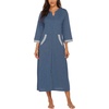Ekouaer Robes for Women Zipper Robe 3/4 Sleeves Housecoat with Pockets(Style 1-navy Blue)