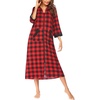 Ekouaer Robes for Women Zipper Robe 3/4 Sleeves Housecoat with Pockets(Style 1-pat1)