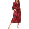 Ekouaer Robes for Women Zipper Robe 3/4 Sleeves Housecoat with Pockets(Style 1-pat1)