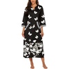 Ekouaer Robes for Women Zipper Robe 3/4 Sleeves Housecoat with Pockets(Style 1-pat10)