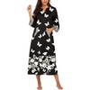 Ekouaer Robes for Women Zipper Robe 3/4 Sleeves Housecoat with Pockets(Style 1-pat10)