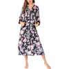 Ekouaer Robes for Women Zipper Robe 3/4 Sleeves Housecoat with Pockets(Style 1-pat4)