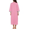 Ekouaer Robes for Women Zipper Robe 3/4 Sleeves Housecoat with Pockets(Style 1:pink)