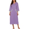 Ekouaer Robes for Women Zipper Robe 3/4 Sleeves Housecoat with Pockets(Style 1:purple)