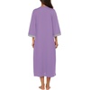 Ekouaer Robes for Women Zipper Robe 3/4 Sleeves Housecoat with Pockets(Style 1:purple)