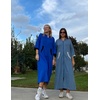 Ekouaer Robes for Women Zipper Robe 3/4 Sleeves Housecoat with Pockets(Style 1-snorkel Blue)