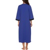 Ekouaer Robes for Women Zipper Robe 3/4 Sleeves Housecoat with Pockets(Style 1-snorkel Blue)