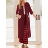 Ekouaer Robes for Women Zipper Robe 3/4 Sleeves Housecoat with Pockets(Style 1-wine Red)