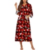 Ekouaer Robes for Women Zipper Robe 3/4 Sleeves Housecoat with Pockets(Xmas Print)