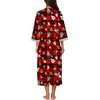 Ekouaer Robes for Women Zipper Robe 3/4 Sleeves Housecoat with Pockets(Xmas Print)