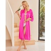 Ekouaer Silk Robes for Women Lace Trim Kimono Bathrobe Bridal Robe(Hot Pink)