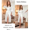 Ekouaer Silk Robes for Women Lace Trim Kimono Bathrobe Bridal Robe(White)