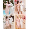 Ekouaer Silk Robes for Women Lace Trim Kimono Bathrobe Bridal Robe(White)