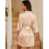 Ekouaer Women Silky Satin Robe Lace Bridesmaid Bathrobes Kimono Loungewear(Flesh Color)